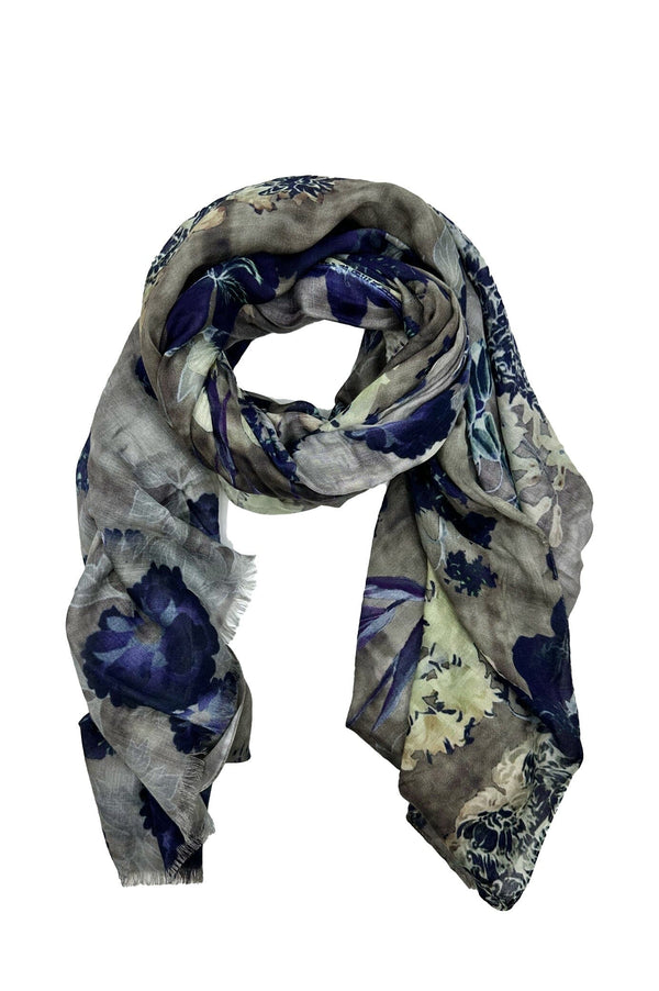 Lissy Floral Modal Scarf Taupe Scarves