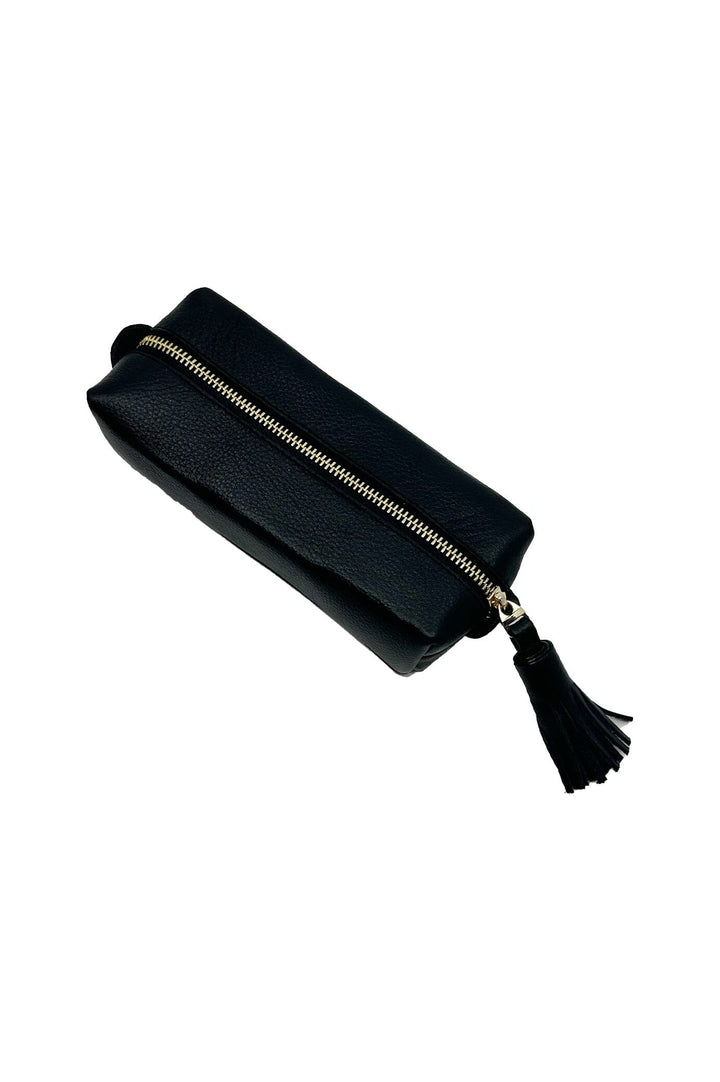 Make up Bag Black Soft Leather Leather