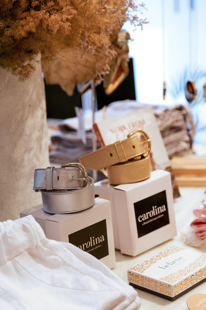 Cowhide Silver Belt