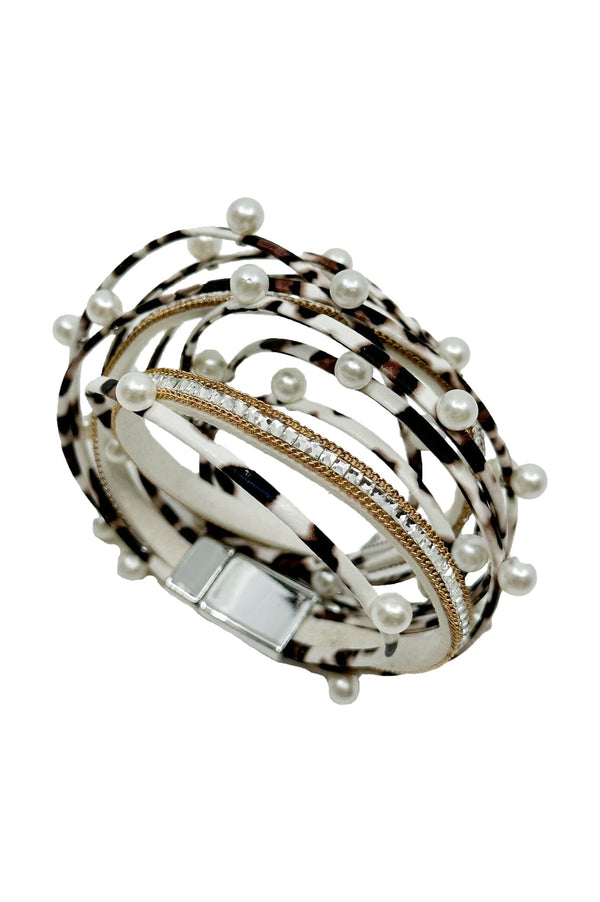 Sarai Wrap Bracelet Leopard White Bracelet