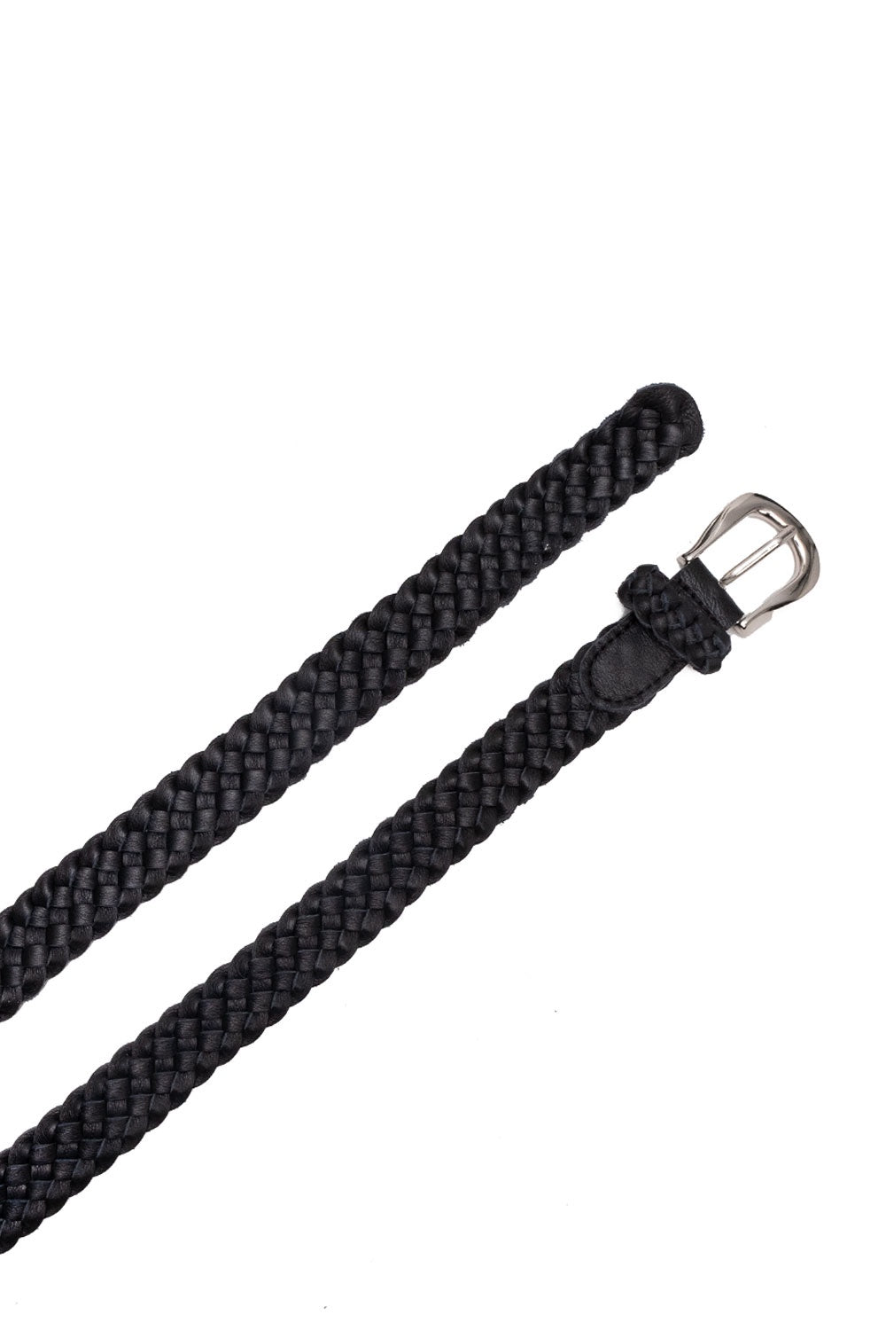 Skinny Plaited Jeans Belt Black SL Leather