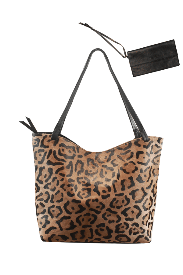 Nora Leather Handbag Leopard Cowhide Leather