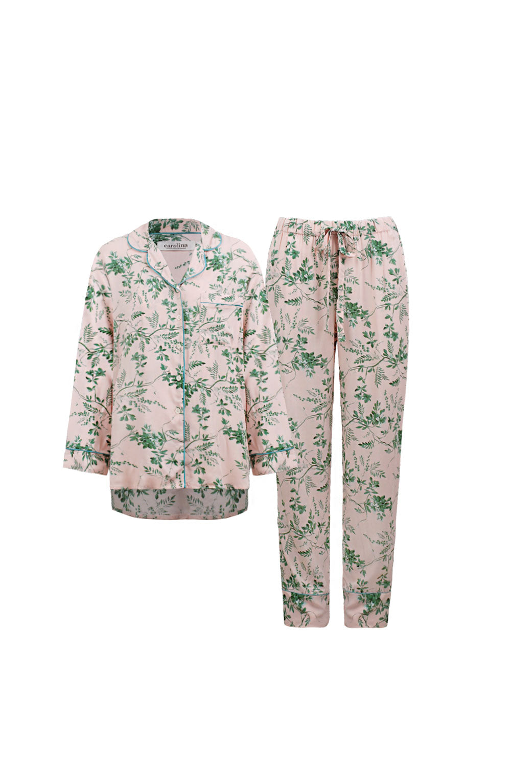 Willow Long Sleeve Pyjama Set Blush/Emerald Pyjamas