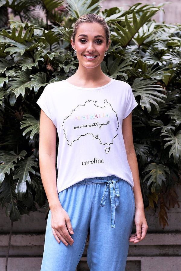 Australia, We Are With YouT-Shirt White Tops