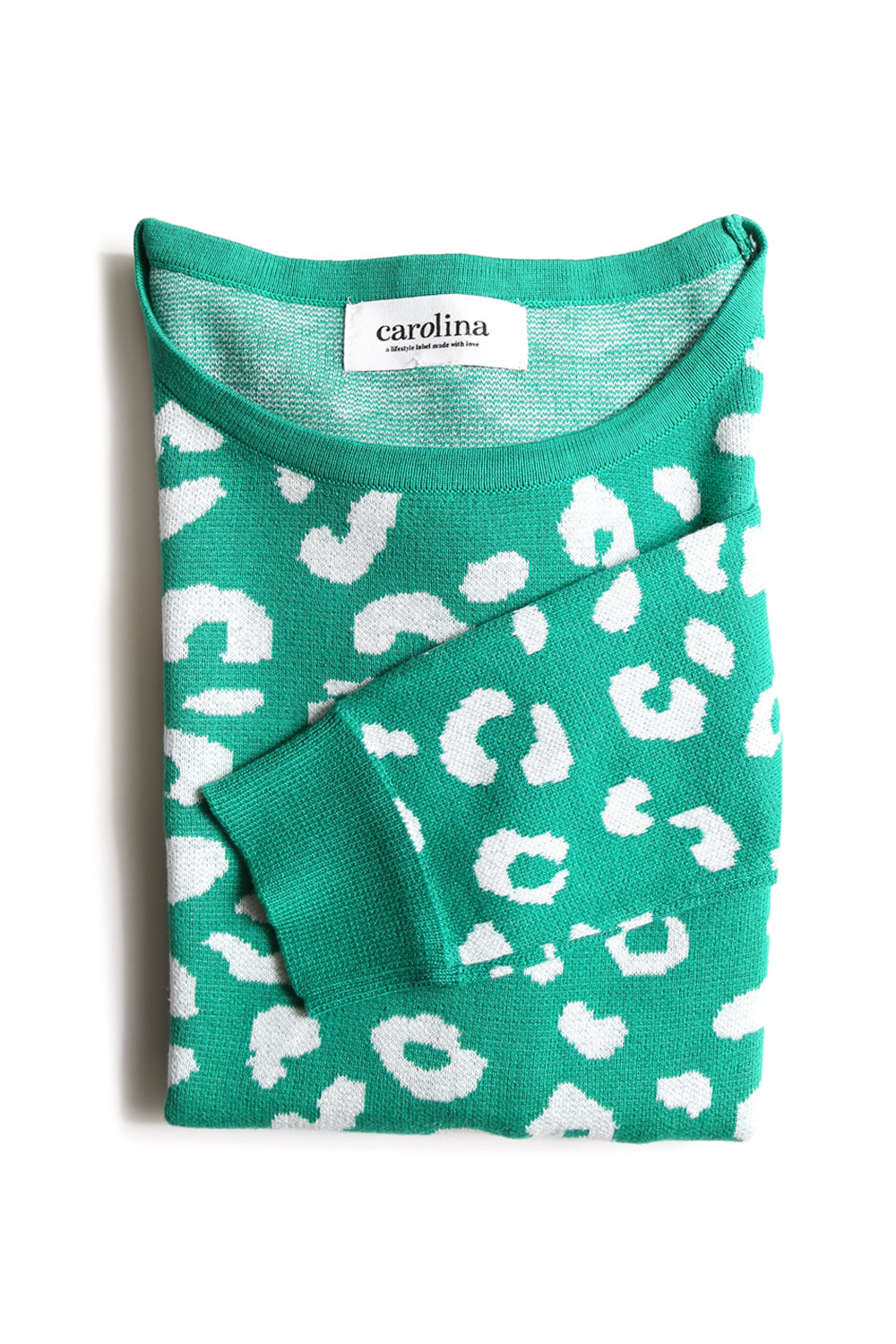 Zaria Animal Print Jumper Emerald Knitwear