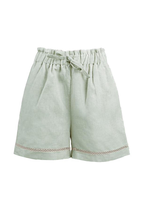 La Palma Pure Linen Shorts Aloe Pants