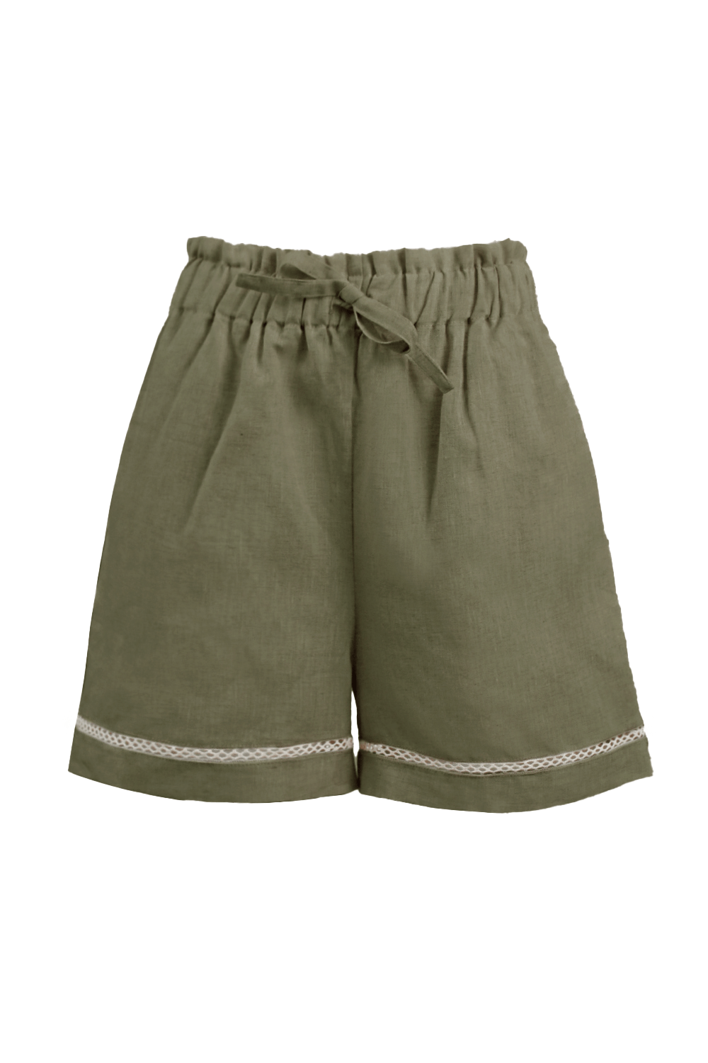 La Palma Pure Linen Shorts Olive Pants