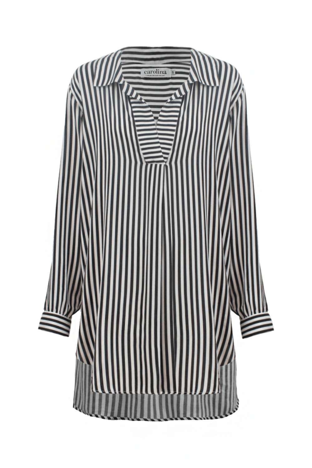 Monaco Dress Shirt Stripe Black and White Dress-Shirts