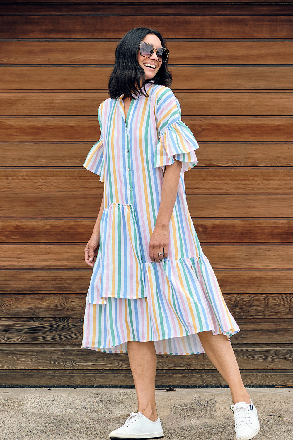 Santorini Linen Stripe Dress Dress